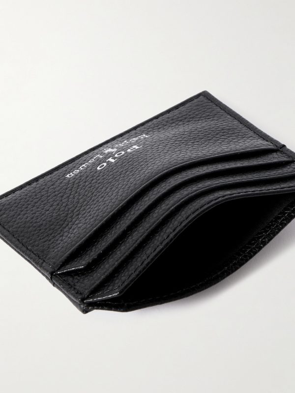 Small Logo-Print Full-Grain Leather Cardholder - E1 Small Logo-Print Full-Grain Leather Cardholder - E1