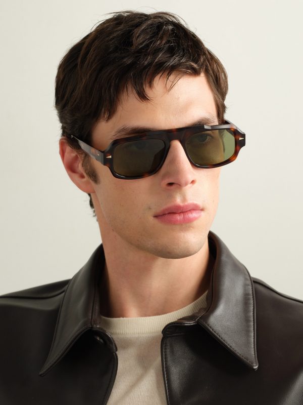 George V Aviator-Style Tortoiseshell Acetate Sunglasses - OU