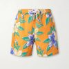 Straight-Leg Mid-Length Printed Linen Swim Shorts Straight-Leg Mid-Length Printed Linen Swim Shorts