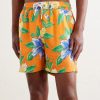 Straight-Leg Mid-Length Printed Linen Swim Shorts - OU Straight-Leg Mid-Length Printed Linen Swim Shorts - OU