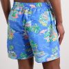 Straight-Leg Mid-Length Printed Recycled Swim Shorts - BK Straight-Leg Mid-Length Printed Recycled Swim Shorts - BK