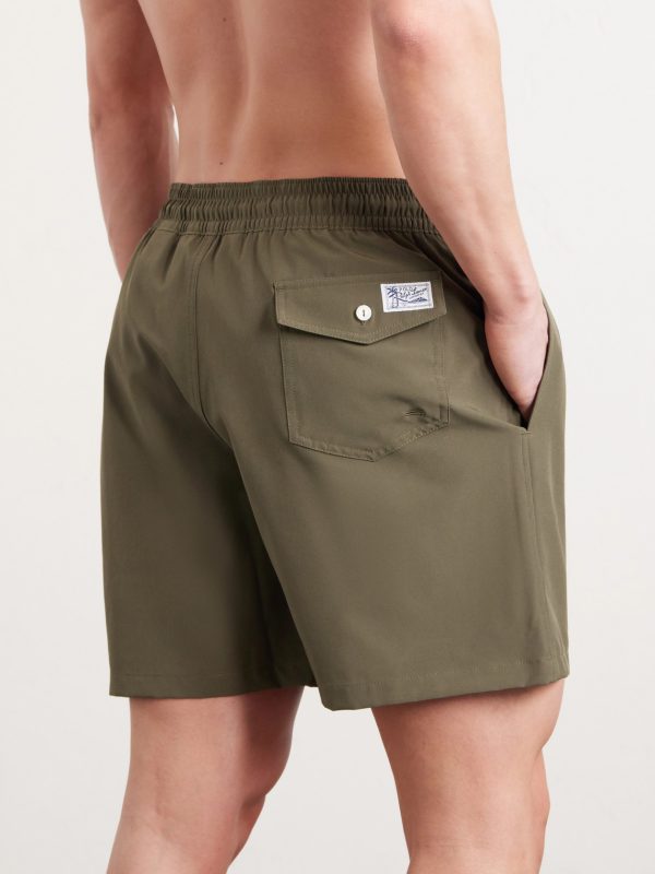 Traveler Straight-Leg Mid-Length Recycled Swim Shorts - BK Traveler Straight-Leg Mid-Length Recycled Swim Shorts - BK