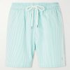 Traveler Straight-Leg Mid-Length Striped Cotton-Blend Seersucker Swim Shorts