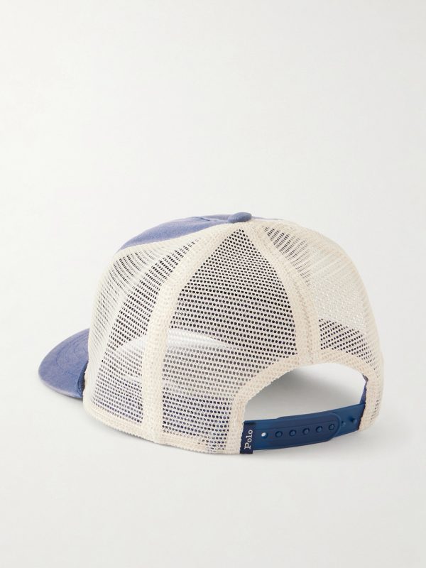 Logo-Print Mesh and Cotton-Twill Cap - BK