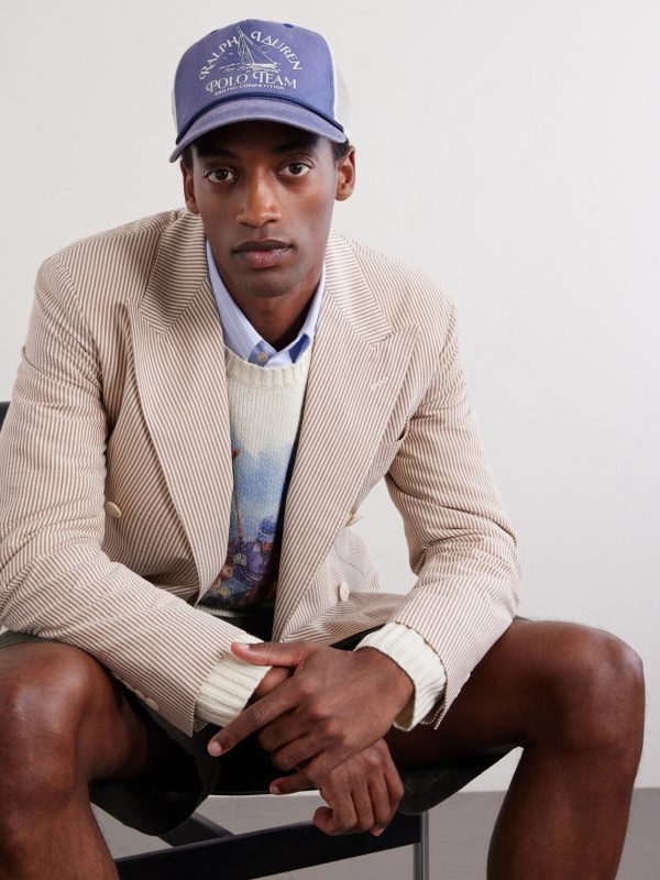 Logo-Print Mesh and Cotton-Twill Cap - OU