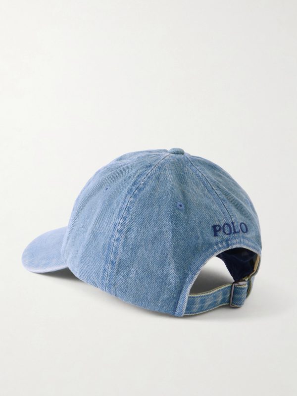 Logo-Embroidered Denim Baseball Cap - BK Logo-Embroidered Denim Baseball Cap - BK