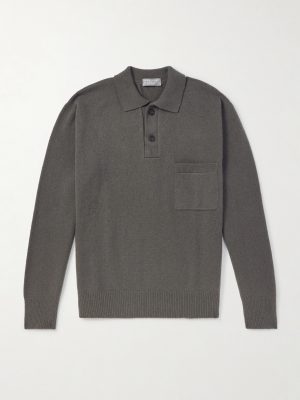 Merino Wool and Cashmere-Blend Polo Sweater Merino Wool and Cashmere-Blend Polo Sweater