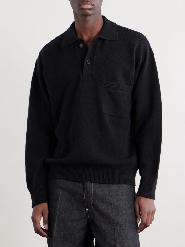 Merino Wool and Cashmere-Blend Polo Shirt - FR