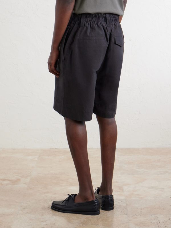 Straight-Leg Cotton Shorts - BK Straight-Leg Cotton Shorts - BK