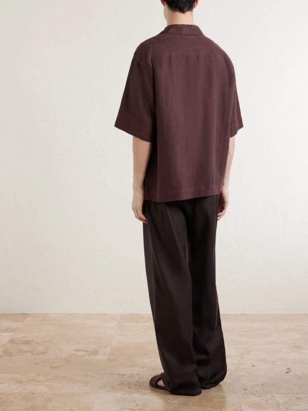 Camp-Collar Linen Shirt - BK