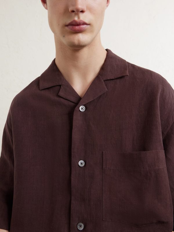 Camp-Collar Linen Shirt - CU