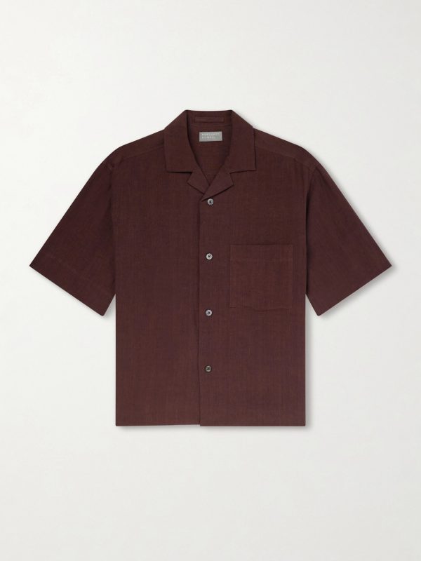 Camp-Collar Linen Shirt