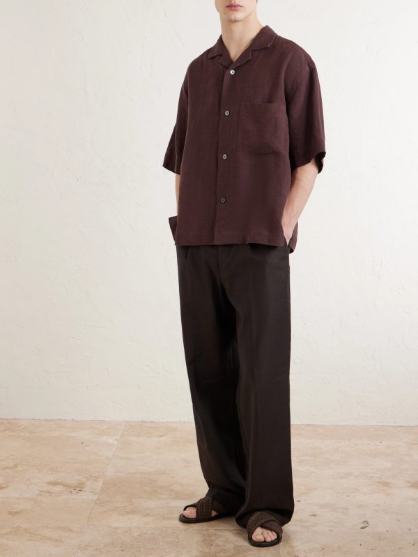 Camp-Collar Linen Shirt - OU