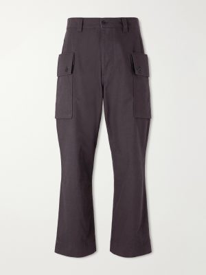 Straight-Leg Cotton-Twill Cargo Trousers