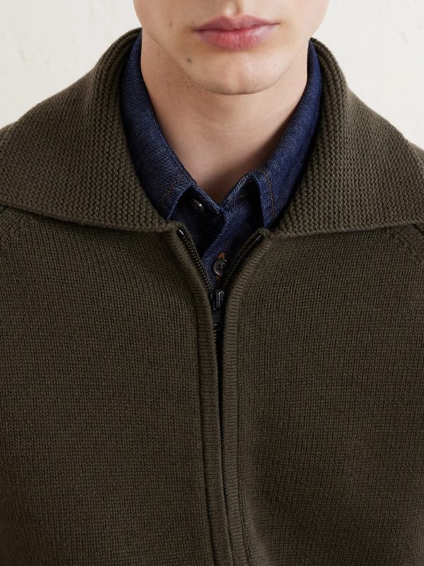 Merino Wool Zip-Up Cardigan - CU Merino Wool Zip-Up Cardigan - CU
