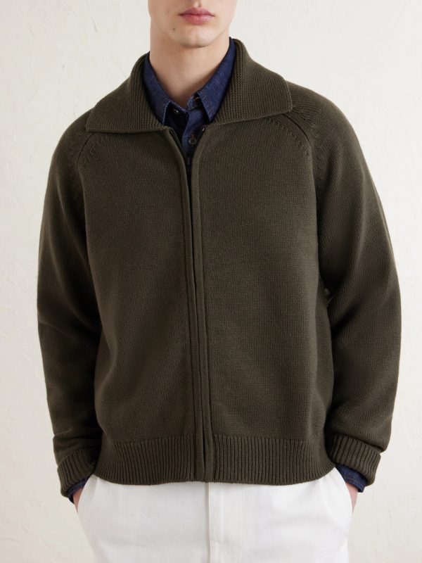 Merino Wool Zip-Up Cardigan - FR Merino Wool Zip-Up Cardigan - FR