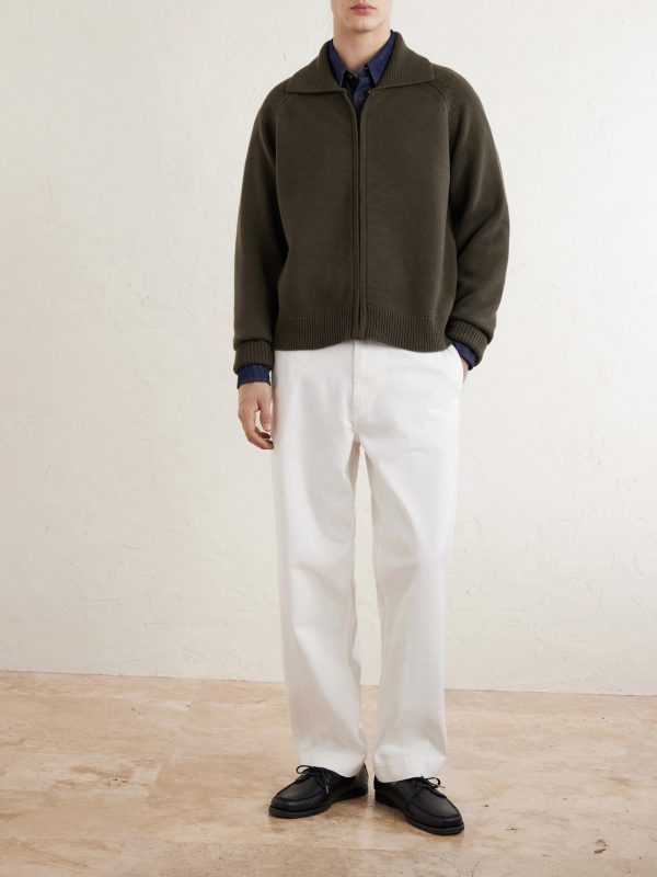 Merino Wool Zip-Up Cardigan - OU Merino Wool Zip-Up Cardigan - OU