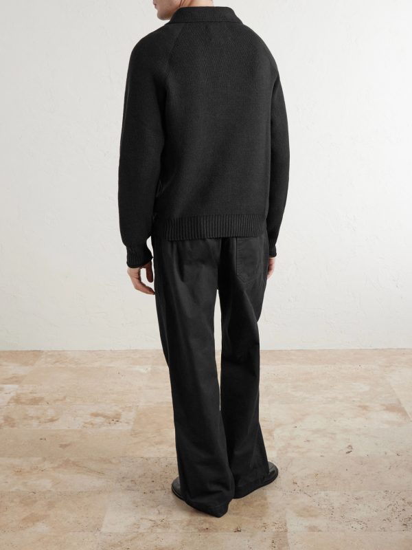 Wool and Cotton-Blend Half-Zip Sweater - BK Wool and Cotton-Blend Half-Zip Sweater - BK