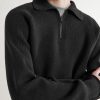 Wool and Cotton-Blend Half-Zip Sweater - CU Wool and Cotton-Blend Half-Zip Sweater - CU