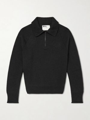 Wool and Cotton-Blend Half-Zip Sweater