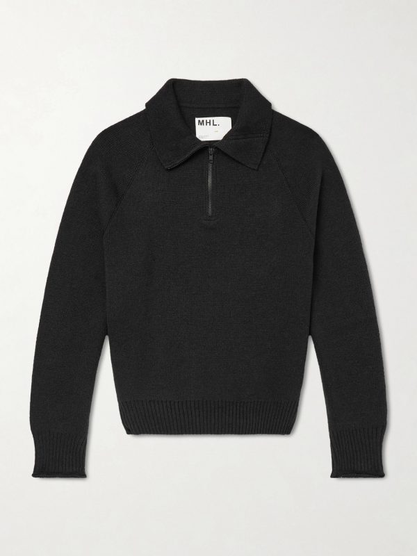 Wool and Cotton-Blend Half-Zip Sweater Wool and Cotton-Blend Half-Zip Sweater