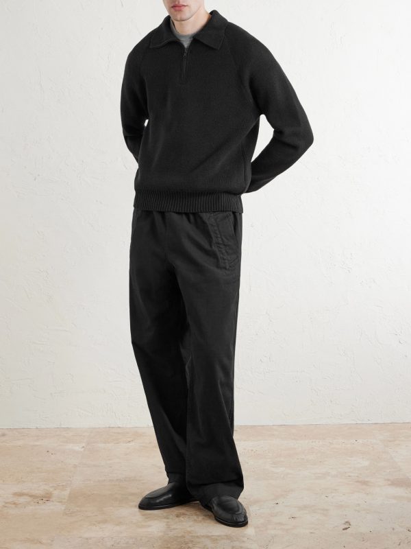 Wool and Cotton-Blend Half-Zip Sweater - OU Wool and Cotton-Blend Half-Zip Sweater - OU