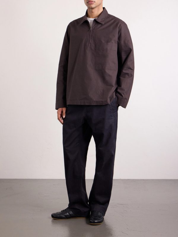 Half Zip-Up Cotton Shirt - OU
