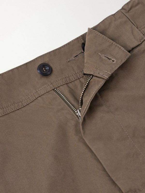 Tapered Cotton-Blend Canvas Trousers - E1 Tapered Cotton-Blend Canvas Trousers - E1
