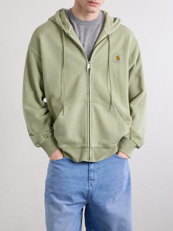 Nelson Garment-Dyed Cotton-Jersey Zip-Up Hoodie - FR