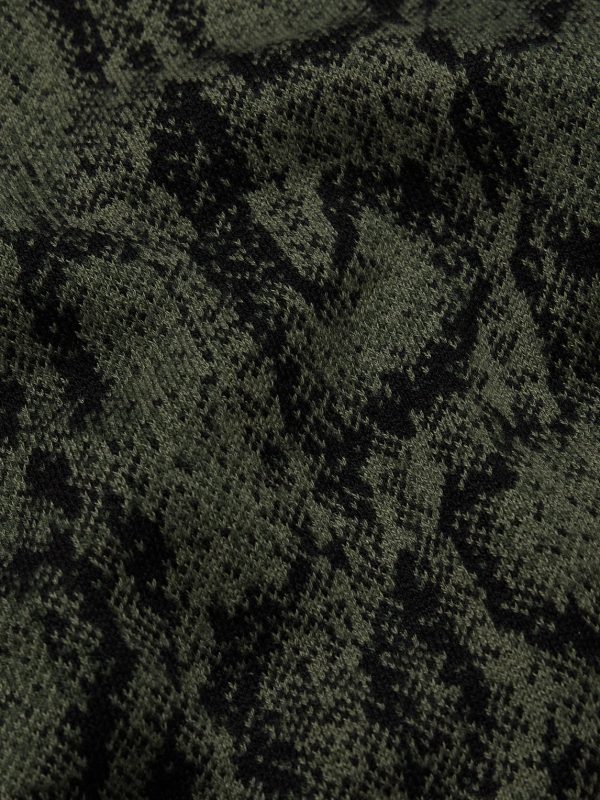 Snake-Effect Cotton-Blend Jacquard Polo Shirt - E1 Snake-Effect Cotton-Blend Jacquard Polo Shirt - E1