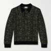 Snake-Effect Cotton-Blend Jacquard Polo Shirt Snake-Effect Cotton-Blend Jacquard Polo Shirt