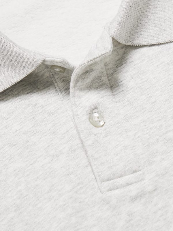 Logo-Embroidered Cotton-Jersey Polo Sweatshirt - CU Logo-Embroidered Cotton-Jersey Polo Sweatshirt - CU