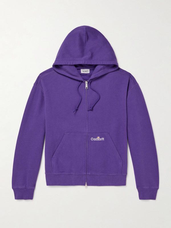 Logo-Embroidered Cotton-Jersey Zip-Up Hoodie Logo-Embroidered Cotton-Jersey Zip-Up Hoodie