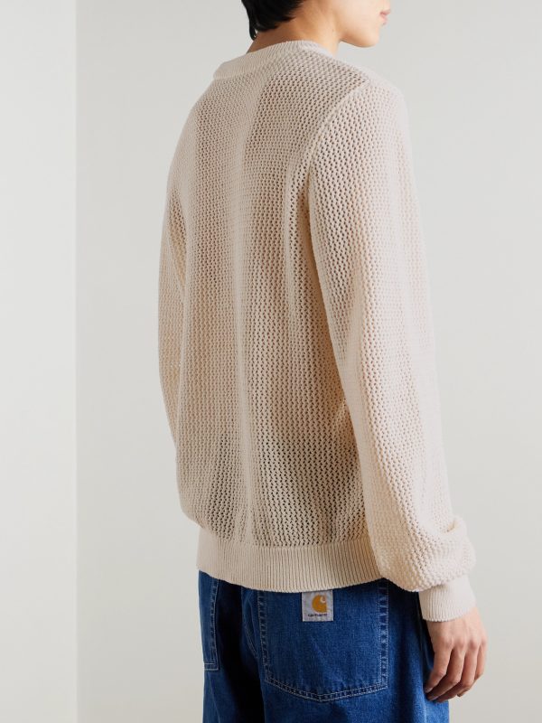 Stockton Open-Knit Recycled Cotton-Blend Sweater - BK