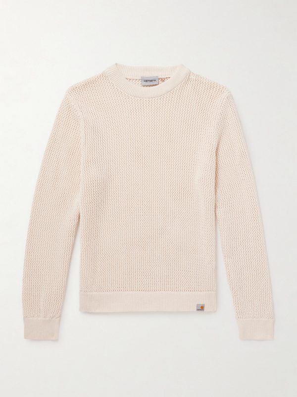 Stockton Open-Knit Recycled Cotton-Blend Sweater