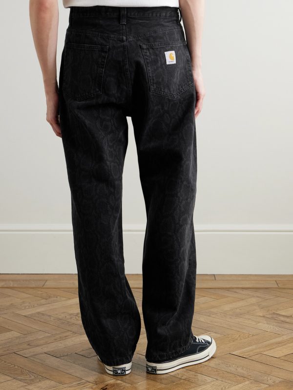 Landon Tapered Snake-Print Jeans - BK Landon Tapered Snake-Print Jeans - BK