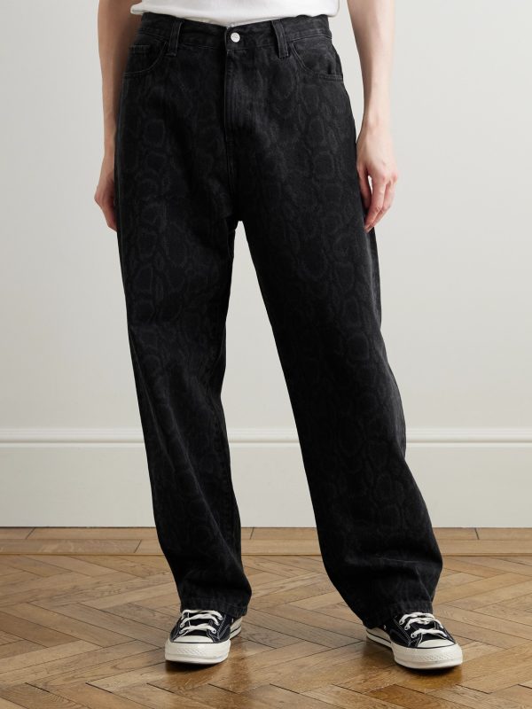 Landon Tapered Snake-Print Jeans - FR Landon Tapered Snake-Print Jeans - FR
