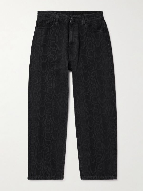 Landon Tapered Snake-Print Jeans Landon Tapered Snake-Print Jeans