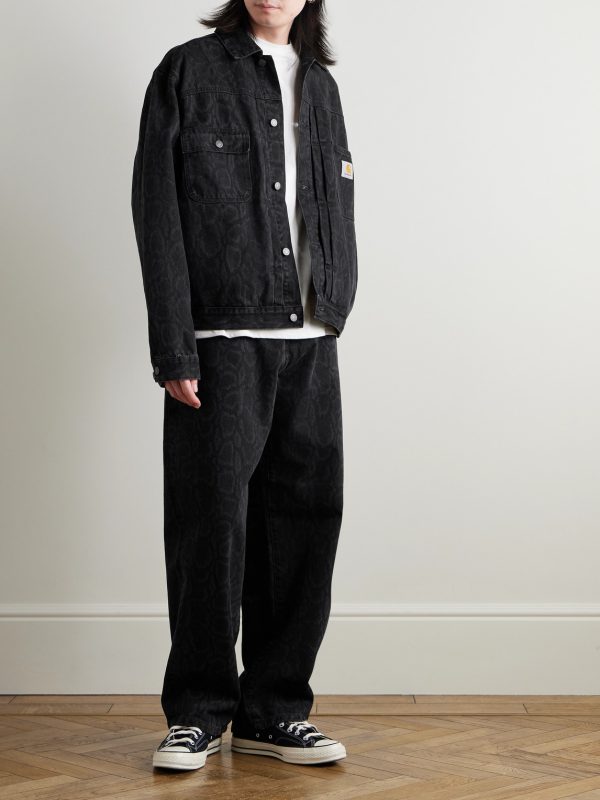 Landon Tapered Snake-Print Jeans - OU Landon Tapered Snake-Print Jeans - OU