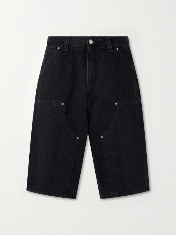 Double-Knee Straight-Leg Printed Cotton Shorts Double-Knee Straight-Leg Printed Cotton Shorts