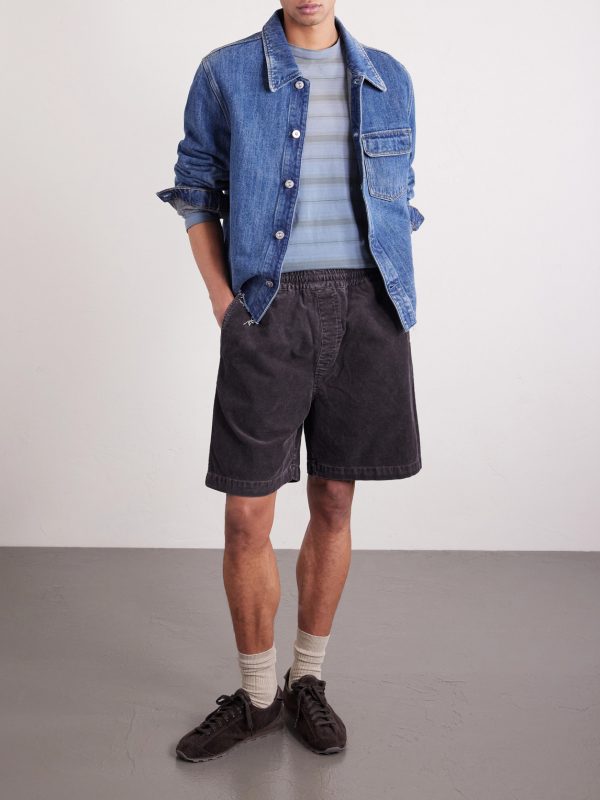 Reynold Wide-Leg Cotton-Corduroy Shorts - OU