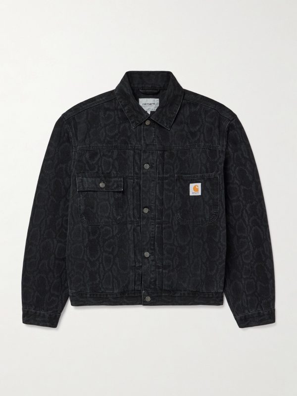 Belmar Snake-Print Denim Jacket Belmar Snake-Print Denim Jacket