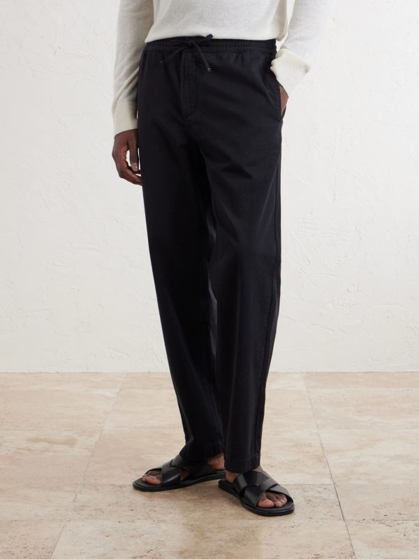 Edward Straight-Leg Organic Cotton-Twill Drawstring Trousers - FR Edward Straight-Leg Organic Cotton-Twill Drawstring Trousers - FR