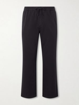 Edward Straight-Leg Organic Cotton-Twill Drawstring Trousers