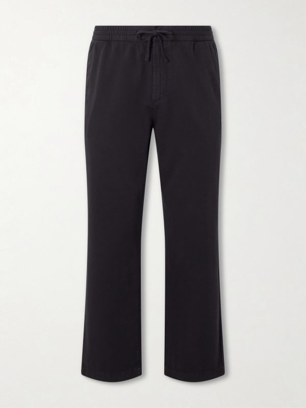 Edward Straight-Leg Organic Cotton-Twill Drawstring Trousers Edward Straight-Leg Organic Cotton-Twill Drawstring Trousers