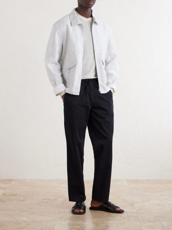 Edward Straight-Leg Organic Cotton-Twill Drawstring Trousers - OU Edward Straight-Leg Organic Cotton-Twill Drawstring Trousers - OU