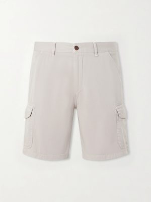 Straight-Leg Organic Cotton-Twill Cargo Shorts