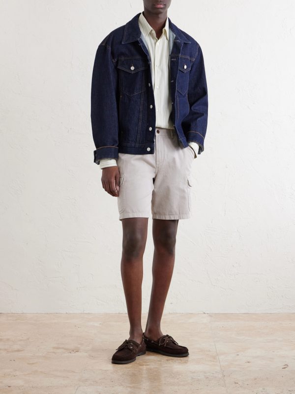 Straight-Leg Organic Cotton-Twill Cargo Shorts - OU Straight-Leg Organic Cotton-Twill Cargo Shorts - OU