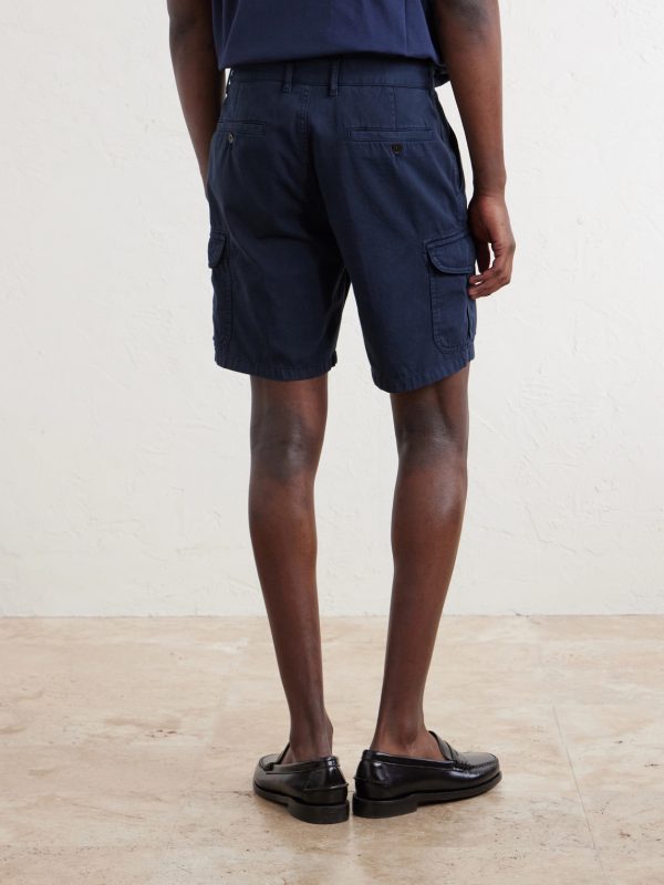 Straight-Leg Organic Cotton-Twill Cargo Shorts - BK Straight-Leg Organic Cotton-Twill Cargo Shorts - BK