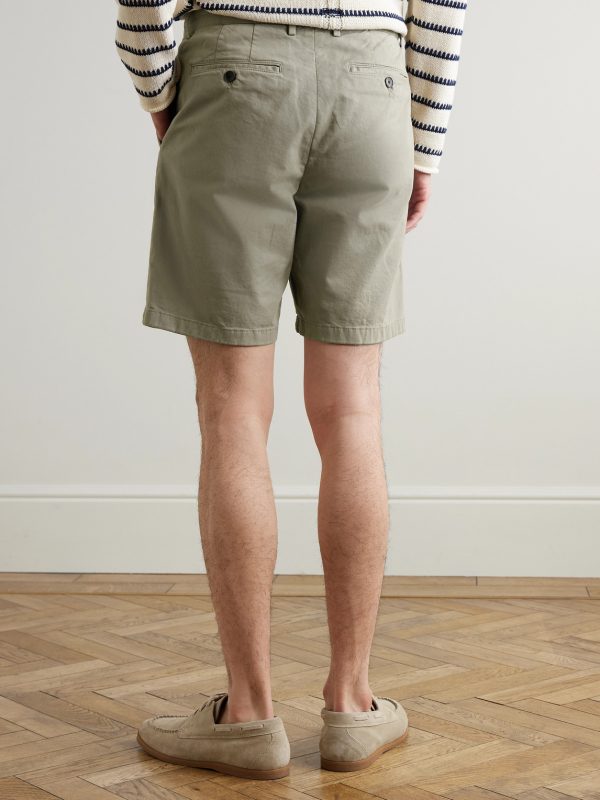Straight-Leg Garment-Dyed Cotton-Blend Twill Bermuda Shorts - BK Straight-Leg Garment-Dyed Cotton-Blend Twill Bermuda Shorts - BK